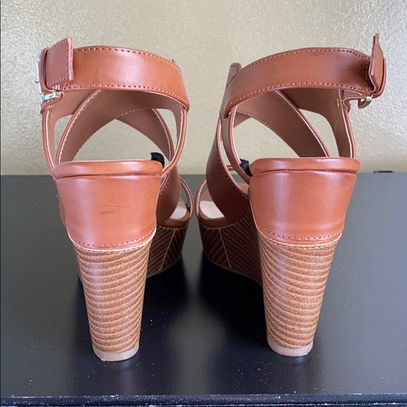 Marc Fisher Tan Wedge Sandals - Picture 2 of 8